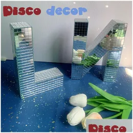Dekorative Objekte Figuren Buchstabe Dekor Home Dekoration Disco Ball DIY Bar Party Accessoires für Nummer Hochzeit Schlafzimmer Drop Deli DHTNH