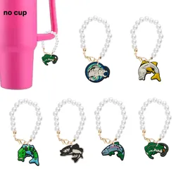 Bracelets de charme Fish and Pearl Chain com acessórios para encantos em forma de copo Tumbler de maçaneta personalizada entrega OTRAT OTRAT