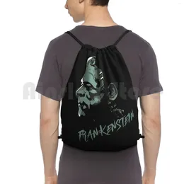 Rucksack Frankenstein Head V2 Draw String Bags Fitnessbeutel wasserdichte Mary Shelley Kreatur Horrorbuch