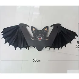 Oggetti decorativi Figurine Nuove Halloween Flying Bat Pun di Ornamento sospeso per Decoration Festival Batti Horror Decorazioni per la casa Haunted I Dho8f