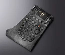 Jeans maschile miliardario oechsli cotone uomo flessibilità casual flessibilità slim elasticità ricamo di alta qualità di alta qualità 3242 230106