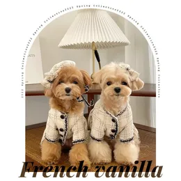 Winter Ins Französische Prinzessin Kleider Maltese Haustier Katze Hunde Kleidung kostenlos Haarclip Schwarz weiß Luxus Fashion Design Dog Kleidung 240518
