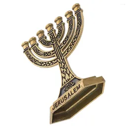 Titulares de velas Titular diminuem a mesa de comprimidos de 7 rabanos para Hanukkah