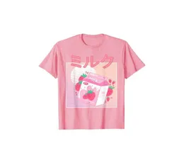 Women039s Tshirt Fun Fun retrò anni '90 Giappone carino fragola fragola shake cartone corta cotone tops harajuku grafico oversize te5789649