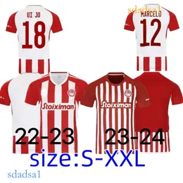 2023 2024 Marcelo Olympiacos Piraeus Soccer Jerseys Greece Olympiakos Ui Jo Hwang Masouras Oleg Kunde Biel James Bakambu El Arabi Valbuena 22 23 24フットボール