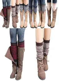 Whole Women039s Winter Boho Geometric Pattern Knit Boot Cuffs Toppers Gift1596523