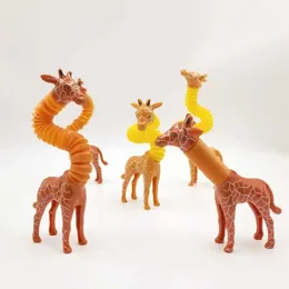 Flugzeug Modle 1 elastischer Poprohr Giraffe Spielzeug Kinderkinder Sensor Zappel Spielzeug niedlich Giraffe Stress Relief Toy S2452022