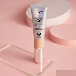 Foundation Primer Cc Cream For Blemish-Prone Skin Color Correcting 32Ml Spf50 Sun Block Hydrating And Anti-Aging Concealer Face Beauty Otyxs