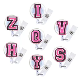 Andere Event -Party liefert Pink Letter Cartoon Badge Reel Retractable Nurse ID -Karte mit Clips und Kabel Funny Hold süße coole Rollen t otw93