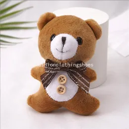 Süßer Mini Bear Plüsch Spielzeugpuppe Anhänger weich gefüllte Button Bogenbär Schlüsselbein Geburtstag Weihnachtsgeschenke Hochzeitsdekorationen