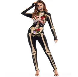 Menschliche Körperstruktur 3D Print Party Abend Kostüm Overalls Skinny Hosen Männer Frauen Halloween Cosplay Kostüme Sets Festival Wear2126421