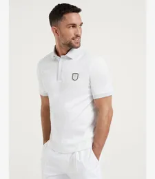남자 폴로스 브루넬로 여름 cucinelli 흰색 짧은 슬리브 폴로 셔츠