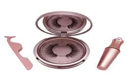 Eyelashes de vison 3D personalizados 5 Eyeliner líquido magnético com pinça de pinça de cílios magnéticos cílios falsos cílios à prova d'água de visita maquiagem 9655071