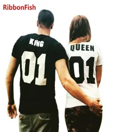 Mulher Mulheres Casal Amante Tshirts Casual Lady Girls Manga curta King e Queen Print Tee Top Blusas Presente para esposa Grilfriend6867984