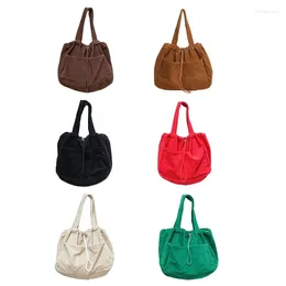 Shopping Bags Japanese Inspired Corduroy Handbag Soft And Versatile Perfect For Daily Use E74B