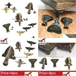 Other Building Supplies 4Pcs Metal Decorative Corner Bracket For Jewelry Gift With Nailswooden Box Feet Notebook Menus P O Frame Fur Dhsx7