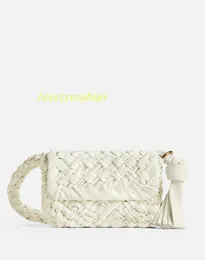 Woven Bag 2024 New Product Womens BotegaVenetas KALIMERO CITTA Handbag Bone Beige Designer Shoulder Bag Height18CM Width25CM Depth5.5CM