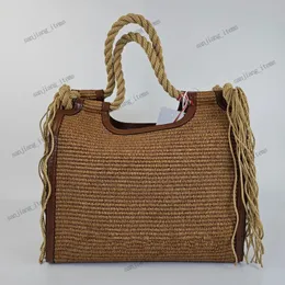 Surowa sienna naturalna bawełniana torba na torbę nową 2024 Raffias Projektantka plażowa torba tropikalia słomka torby na zakupy podróżne torebki torebki crossbody kosze