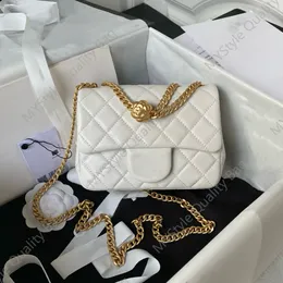 5A Designer bag classic flap bag lady shoulder handle bag leather diamond lattice Camellia CF Mini Sheepskin Chain Bag Single Shoulder Crossbody Bag AS4041 B10716