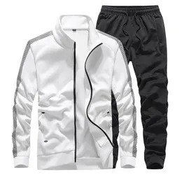 Mens Sportswear sets casual tracksuit manlig höstdräkter 2 stycke sportdräkt tröjor make kläder plus storlek 7xl 240516