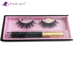 Alta qualidade W33 1 par 5D Cylashes Minks Packaging Cinelas magnéticos com delineadores líquidos Eyelashes Whole Vendor5347640