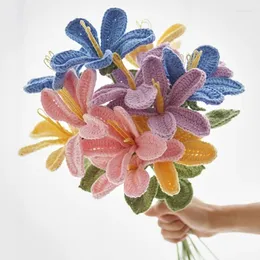 Dekorative Blumen häkeln Blumen handgefertigt Strick Tung Baum für Tisch Mittelstücke Dekorationen