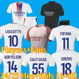 Hayranlar Oyuncu 24 25 Maillot Lyon Futbol Formaları 2024 2025 Olympique Lyonnais Ol Dijital 3. Gömlek Trae Memphis Erkekler Futbol Gömlek Çocuk Kitleri Ekipman Bruno G