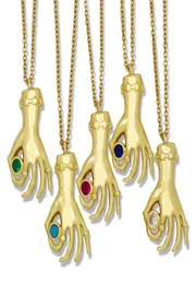 Pendant Necklaces CZ Fashion Jewelry Gifts For Women Colorful Zircon Classic Collier Main De Fatma Gold Fatima Hand Choker Necklac8715942