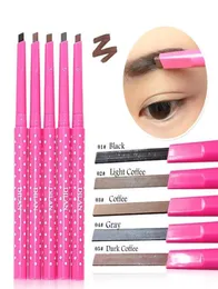 2016 New Makeup Eyebrow Enhancers Liner Pencils防水性長持ち鉛筆自動回転四角8GG 5PCS9221540