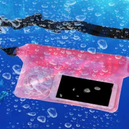 PVC Waterproof Phone Pouch Sealing Diving Swimming Waist Bag with Adjustable Waist Strap Large Capacity Wallet Key Protector