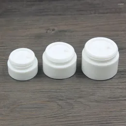 Storage Bottles High-grade Opal Pearl White Glass Cream Jar In 50g Empty Cosmetic 1.7oz Container Of Skin Care Creams Dispenser