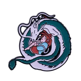 Chihiro e fiume Spirit Haku Spilla per la spilla Pin un grande regalo per Spirited Away and Studio Ghibli Anime Fan