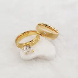 Cluster -Ringe Designer -Hochzeitsvergütung Sets für Mädchen 24k Gold plattiert Jüdchen CZ Diamond Ring Weiblich