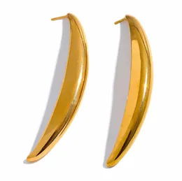 Acciaio inossidabile mezza mezzo vuoto orecchini a perno popolari 18K Dichiarazione in metallo oro gioielli minimalisti per donne bijoux