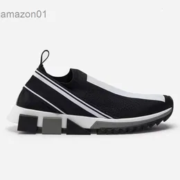 Italy d g Brand Shoe Designer Sorrento Shoes Men Fabric Stretch Jersey Slip-on Sneaker Ladies Rubber Micro Sole Breathable Casual Shoe Sneakers NO442 FRT9