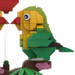 MOC Animal Love Bird Bricks Toys per Agapornis Lovebird 40522 Building Buildings Heart- Parrot Girls Valentine's Day Gifts