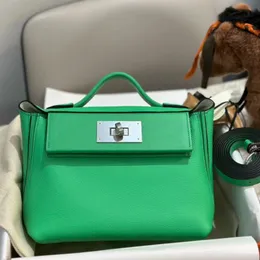 12A di alta qualità di lusso 21 cm Mini2424 borsa a messaggero puro in pelle personalizzata con spalla regolabile per spalla con spalla spalla Borsa a mano BASSE ORIGINALE ORIGINALE BASS