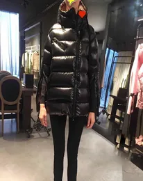 Fashion Women Designer Mc Letter Down Feather Winter Warm Jacket Split Zipper Sleeve Overcoat Outdoor Womens Hooded Parkas6574445