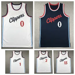 2024 Sewn Clippers koszulka do koszykówki James Paul 0-1-13 Klasyczna koszulka Retro Retro Men and Women's Młodzieżowa Sm L XL XXL NCA