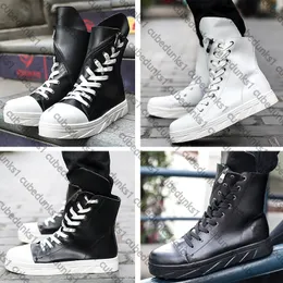 높은 배럴 오토바이 부츠 남성 디자이너 작업 복장 Martin Boots Trendy Black White Board Shoes 39-44