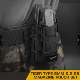 Tactical 5.56/9mm Magazine Pouch Molle Mag Bag för AK AR15 M4 Rifle Gun Fast Attach Carrier Magazine Holster Hunting Accessories
