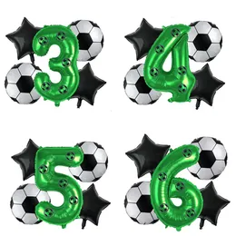 Kit de balão de futebol decoração de aniversário para suprimentos de festa de menino tema de esportes de futebol favores 240510