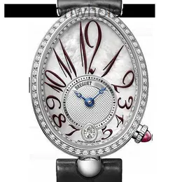 Moda Breguat assiste para mulheres logotipo de marca original Diamond Top Quality Classic Naples Queen 18K Platinum Diamond Automatic Mechanical Watch Womens 8918BB