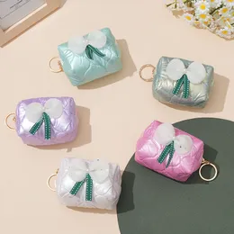 Yeni yay küçük para çantası kabartmalı anahtarlık cüzdan basit ruj depolama çantası ins tarzı sevimli küçük çanta
