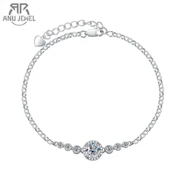 Anujewel 1CT Diamond Tennis Silber Armbänder auf H8K Weißgold verstellbares Armband für Frauengeschenke 240515