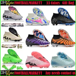Ny Elite FG Soccer Shoes Boots Cleats for Herr Women Children Childs Youth High Tops Football De Crampons Scarpe Da Calcio Fussballschuhe Botas Futbol Ronaldo Mbappe Cr7
