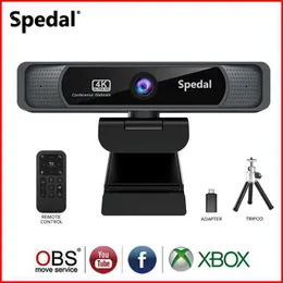 Webcams SPEDAL FF931 HighDefinition 4K Câmera de rede 120 Câmera de rede Wideangle Microfone WTIH e controle remoto Transmissão de transmissão de rede PC Mac Conference J