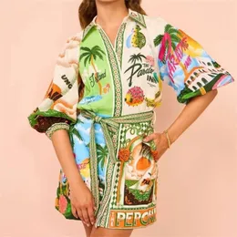 2024 NY VERSATILE DRESS LEASURE Fashion Printed Shirt Cardigan Style bekväm