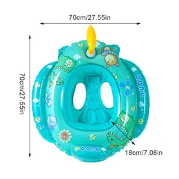Cute cartoon floating boat with water gun floating baby swimming circle leak proof childrens safety floating boat summer party toy for children 240520