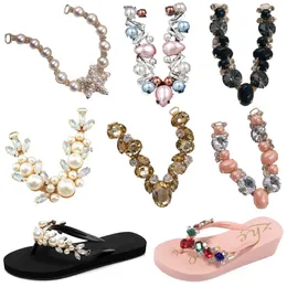 1pair Fashion Buse Buckle Beach Foot Jewelry Jewelry Crystal Sandal Chain Diy Bikini Connectors Flipflop аксессуары декор 240521